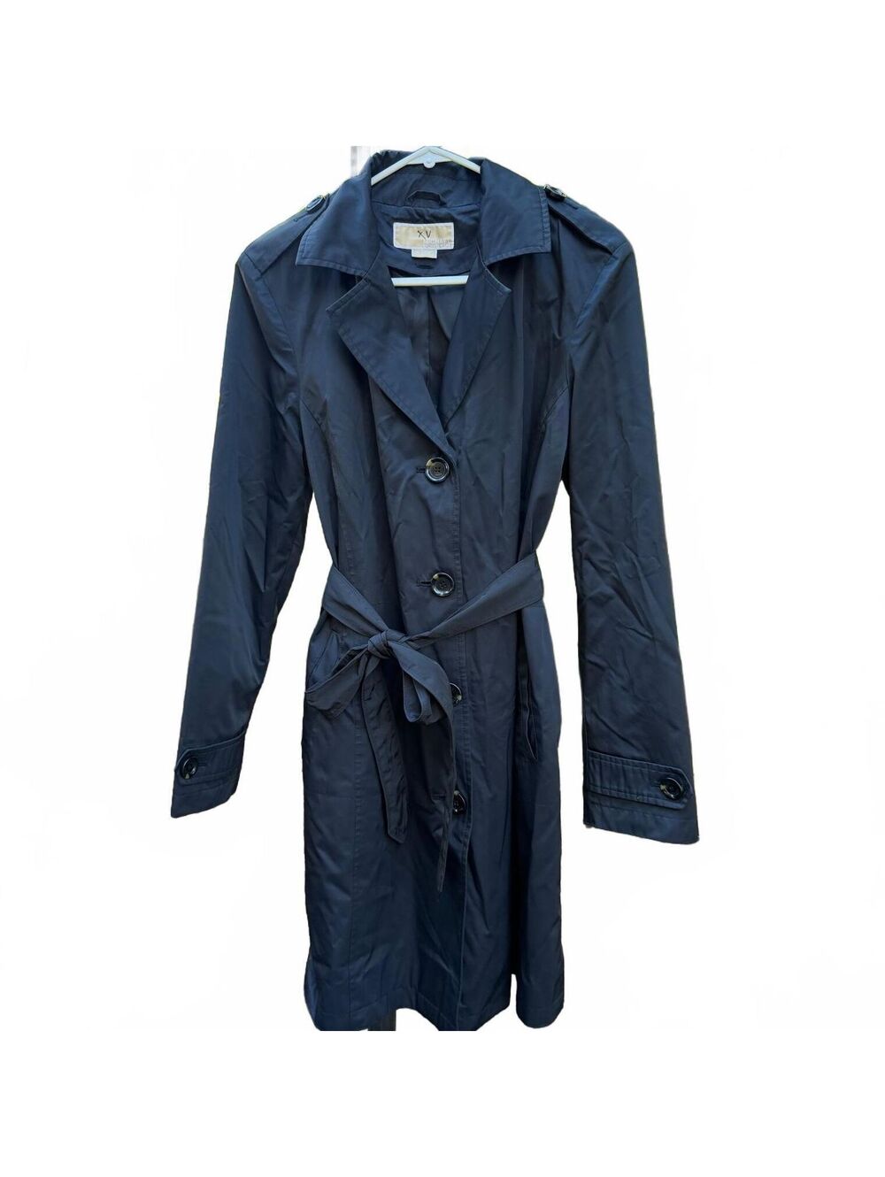 Wmn's Large - MICHAEL Michael Kors Women's Black Belted Trench Coat Size L